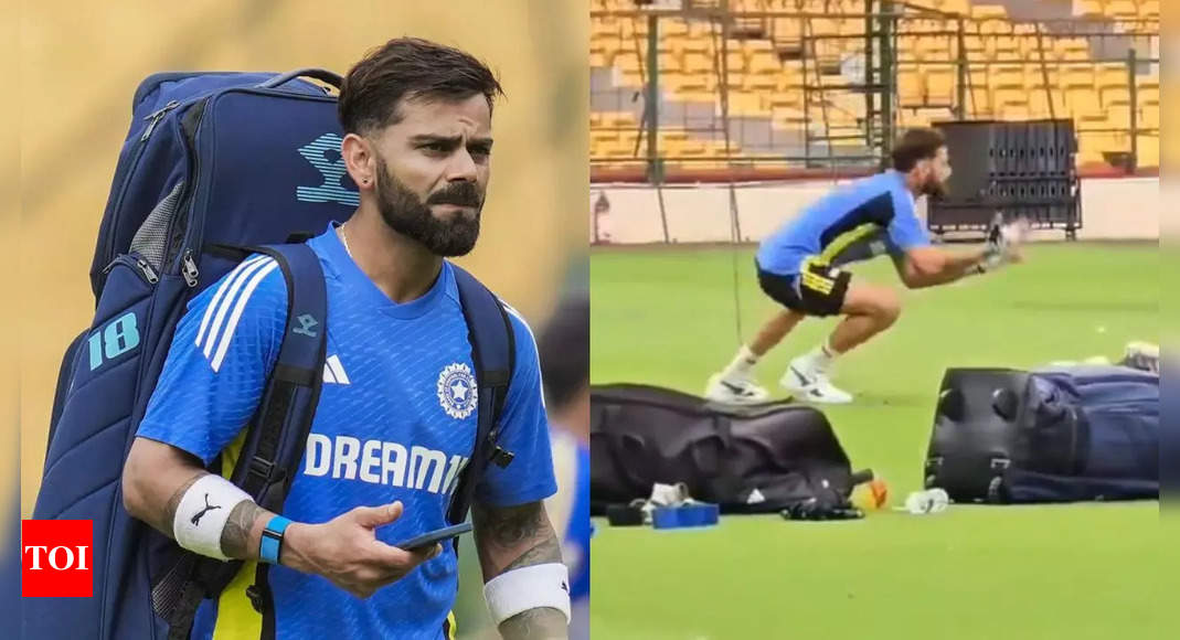 Virat Kohli’s stunning diving catch steals the show in the nets ahead of first IND vs NZ Test. WATCH | Cricket News