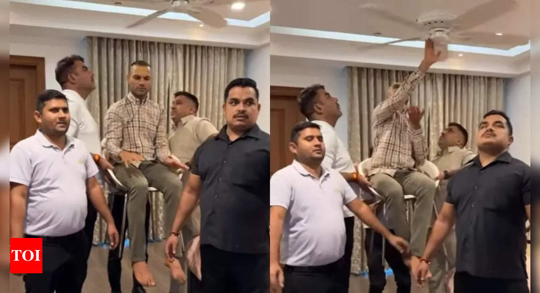 Hilarious! Shikhar Dhawan becomes ‘Pankhe Waale Baba’, stops fan with his fingers. Watch