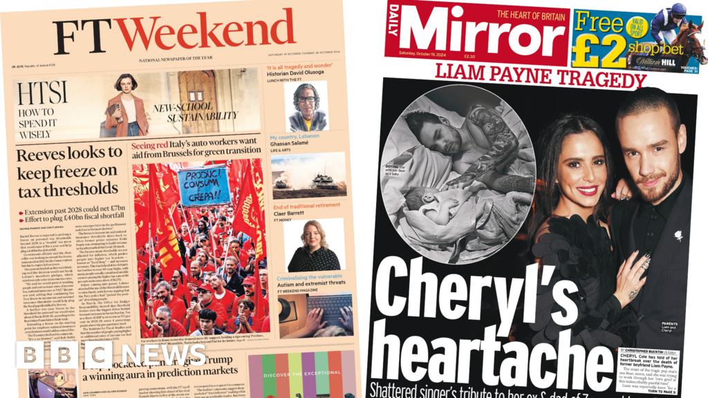 ‘Reeves looks to keep freeze on tax thresholds’ and ‘Cheryl’s heartache’